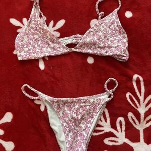 PacSun Pink Floral Bikini Set